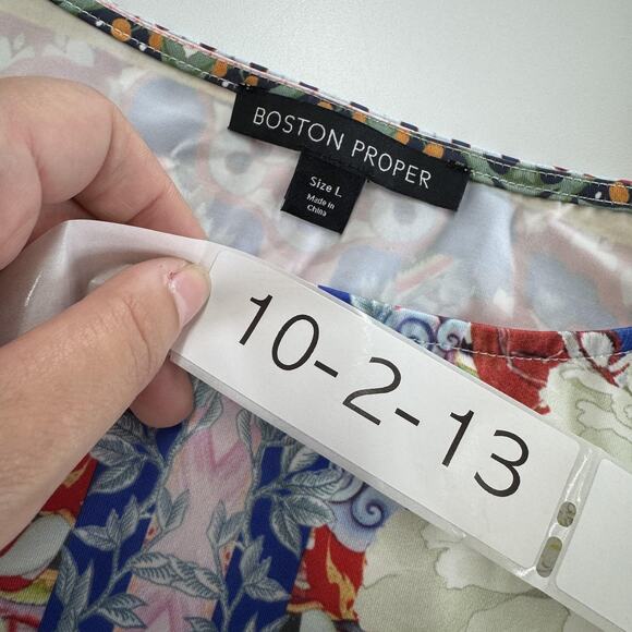 Boston Proper Dress Womens Large Boho Floral Abstract Boho Coastal Mini - Picture 4 of 9